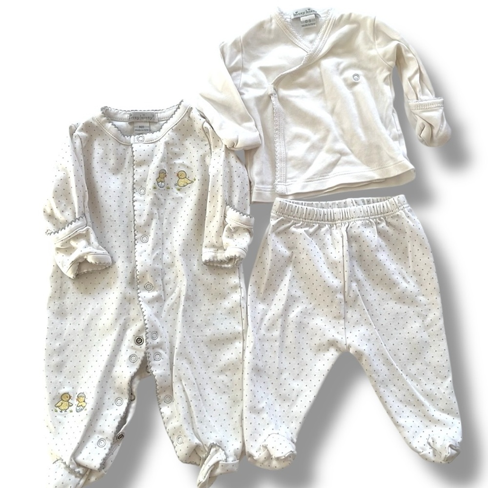 Kissy Kissy Pima Cotton Baby Set Footie Top and Pants White 0-3 Months a18